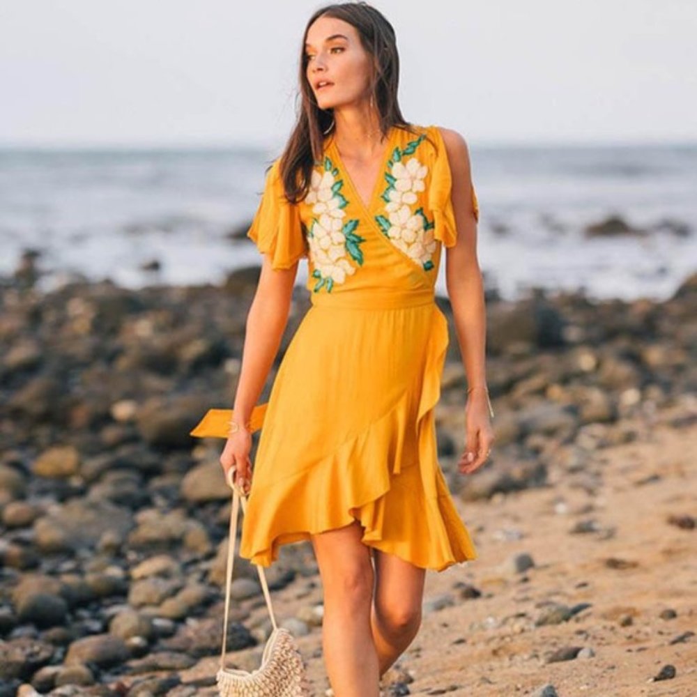 Anthropologie Lillian Wrap Dress by Cleobella - Size M